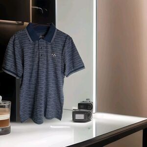 Princess Cruises Men's Polo Navy Blue Stripe Size S NEW